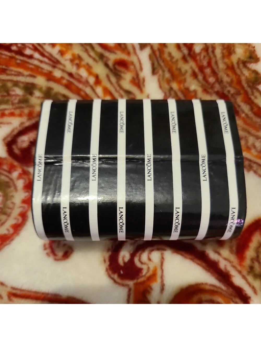 Vintage Lancôme Lipstick Case W/ Mirror,Black & White Branded Travel Holder